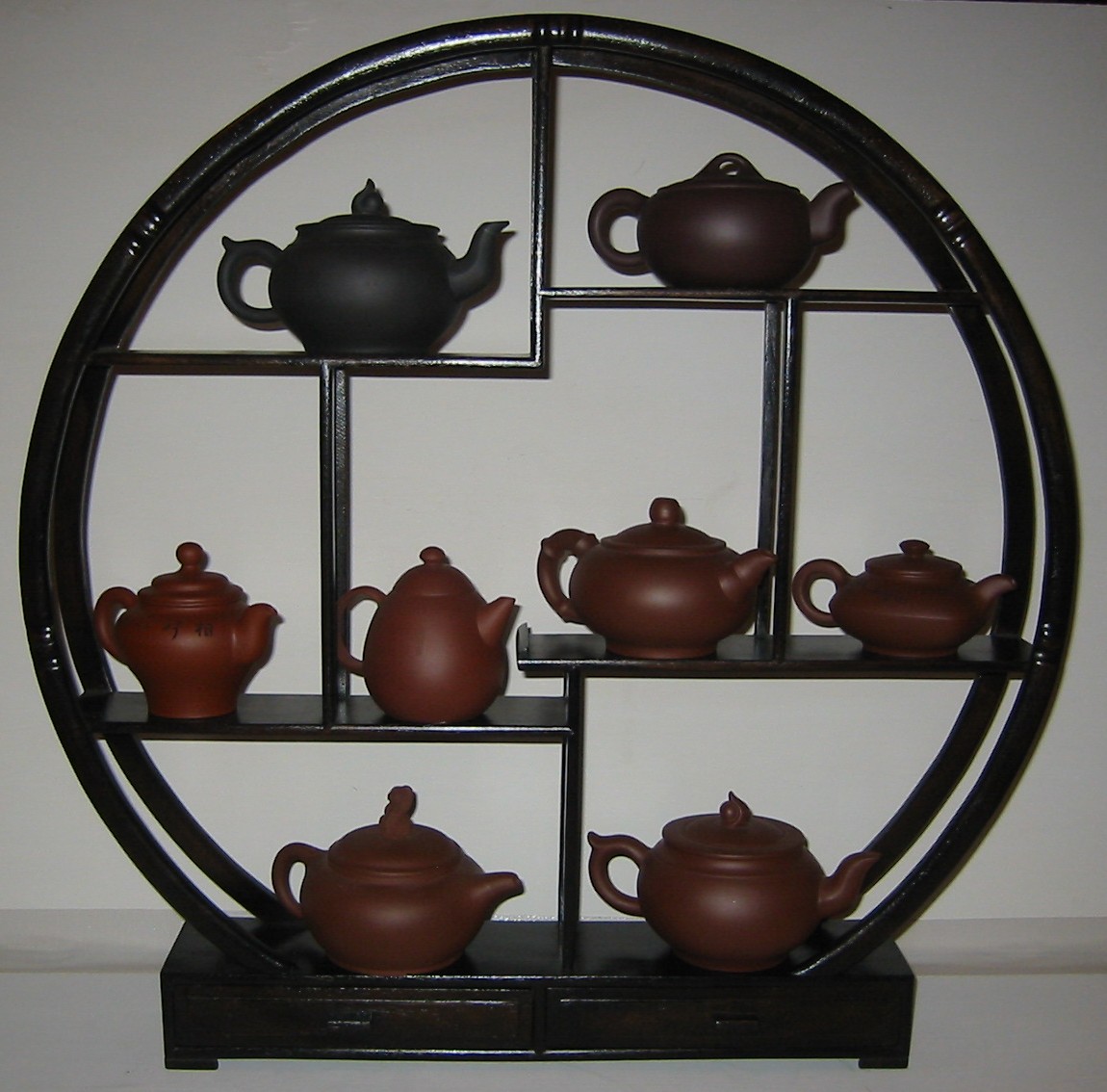 (image for) Ornament Rack - Chinese Style, Circular Timber, 60cm Approx - LOCAL PICKUP ONLY