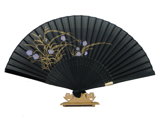 (image for) Chinese Hand Held Fan, Hand Painted Pattern on Cloth