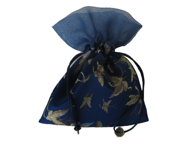(image for) Jewellery Bag, Chinese Themed, Viscose Silk. Blue