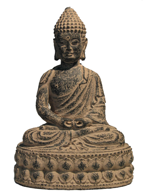(image for) Polystone Ornament - Traditional Thai Buddha, Sitting on Lotus