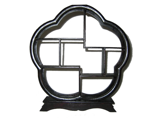 (image for) Ornament Rack - Chinese style miniature wooden rack - Flower Shape, Plain Base