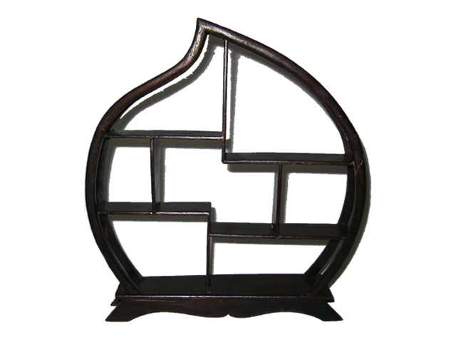 (image for) Ornament Rack - Chinese style miniature wooden rack - Peach Shape, Plain Base
