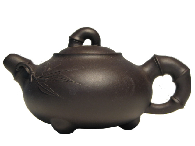 (image for) Chinese Yixing Teapot, Hand Moulded, Hand Finished Zisha Clay, Bamboo 309