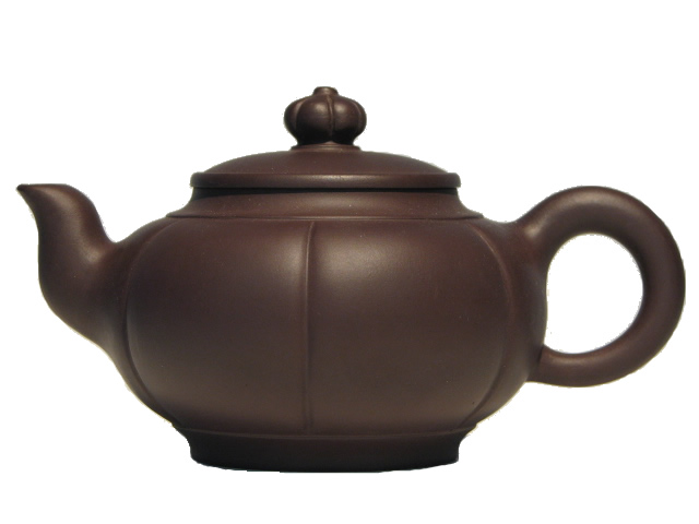 (image for) Chinese Yixing Teapot, Hand Moulded, Hand Finished Zisha Clay, Melon Shape