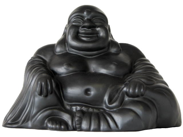 (image for) Chinese, Terracotta, Black Pottery, Figure, Laughing Buddha, #39