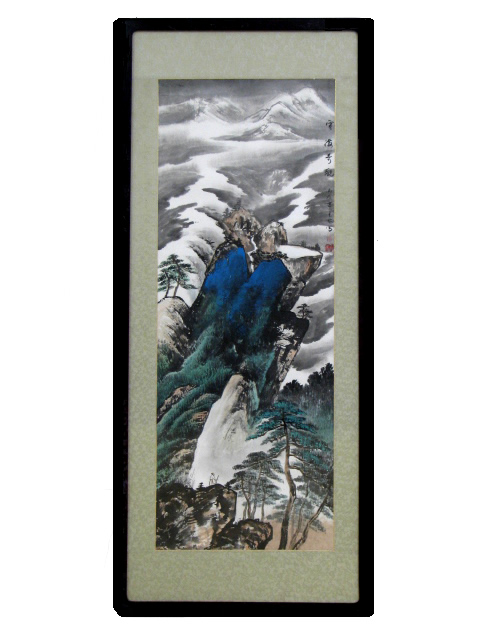 (image for) Framed Traditional Chinese Scroll Art, Winter Snow Great Feng Shui, LOCAL PICKUP ONLY