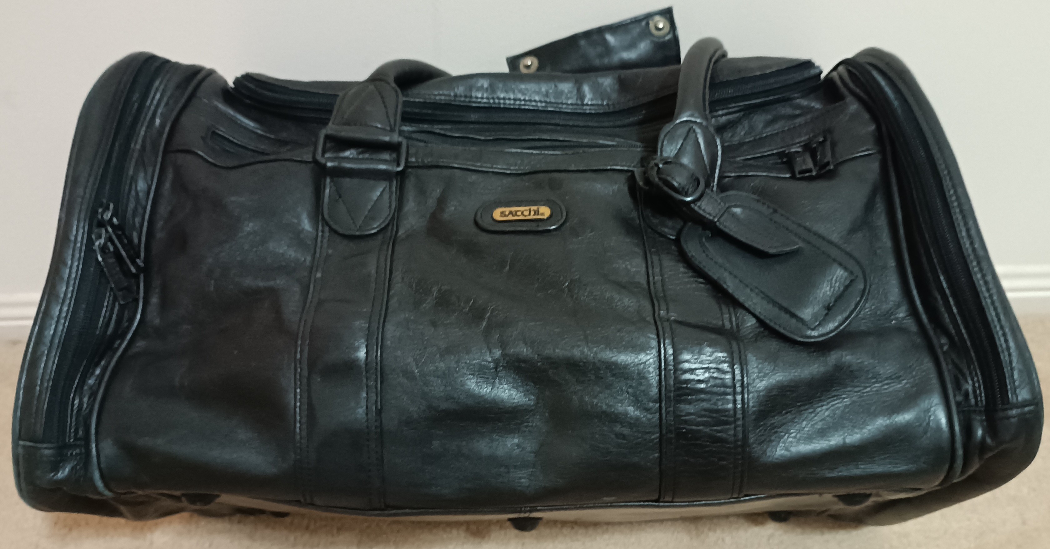 (image for) SACCHI Leather Cabin Bag, Duffle Style