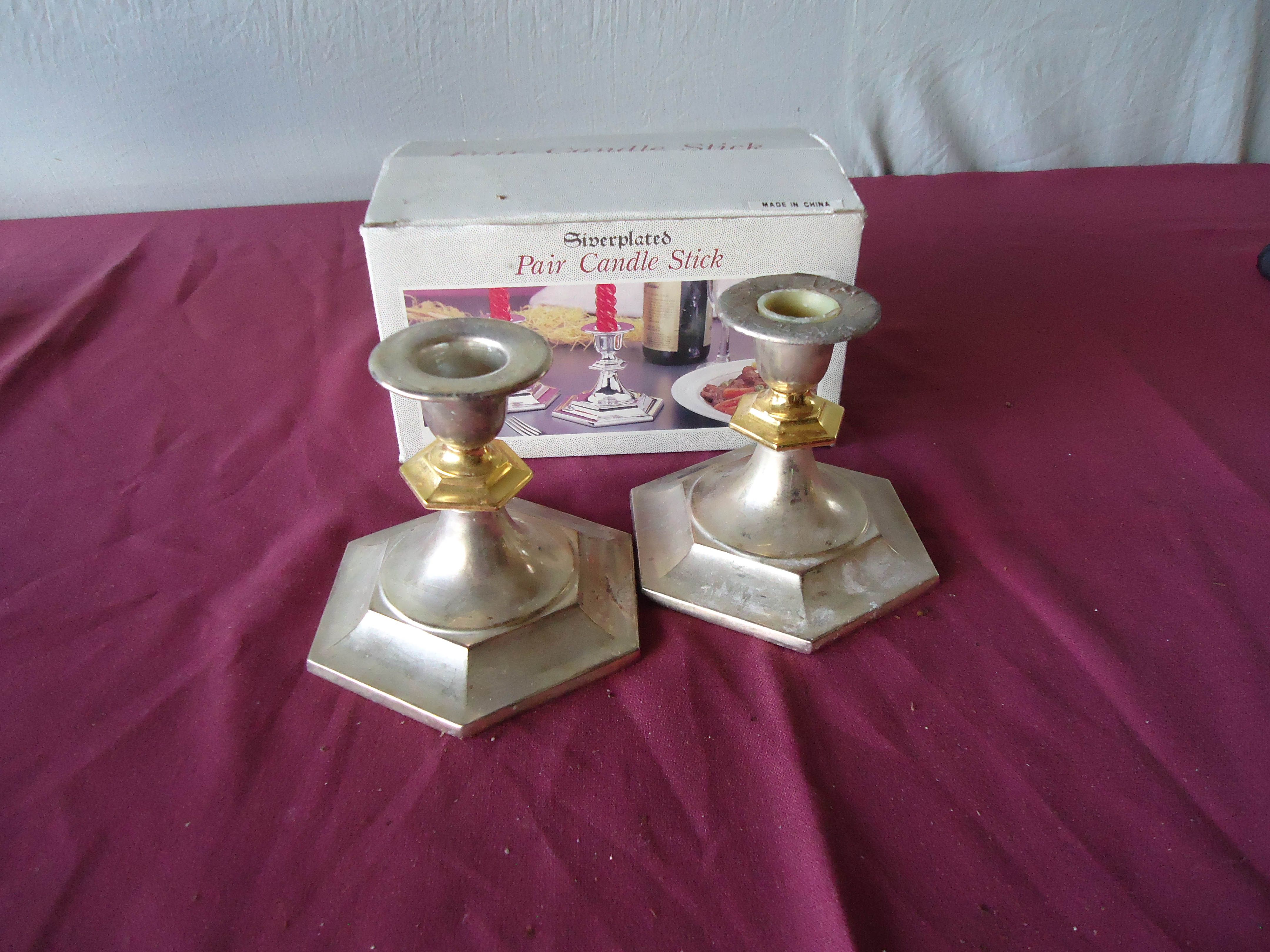 (image for) Silver Plated Candle Stick Holders.