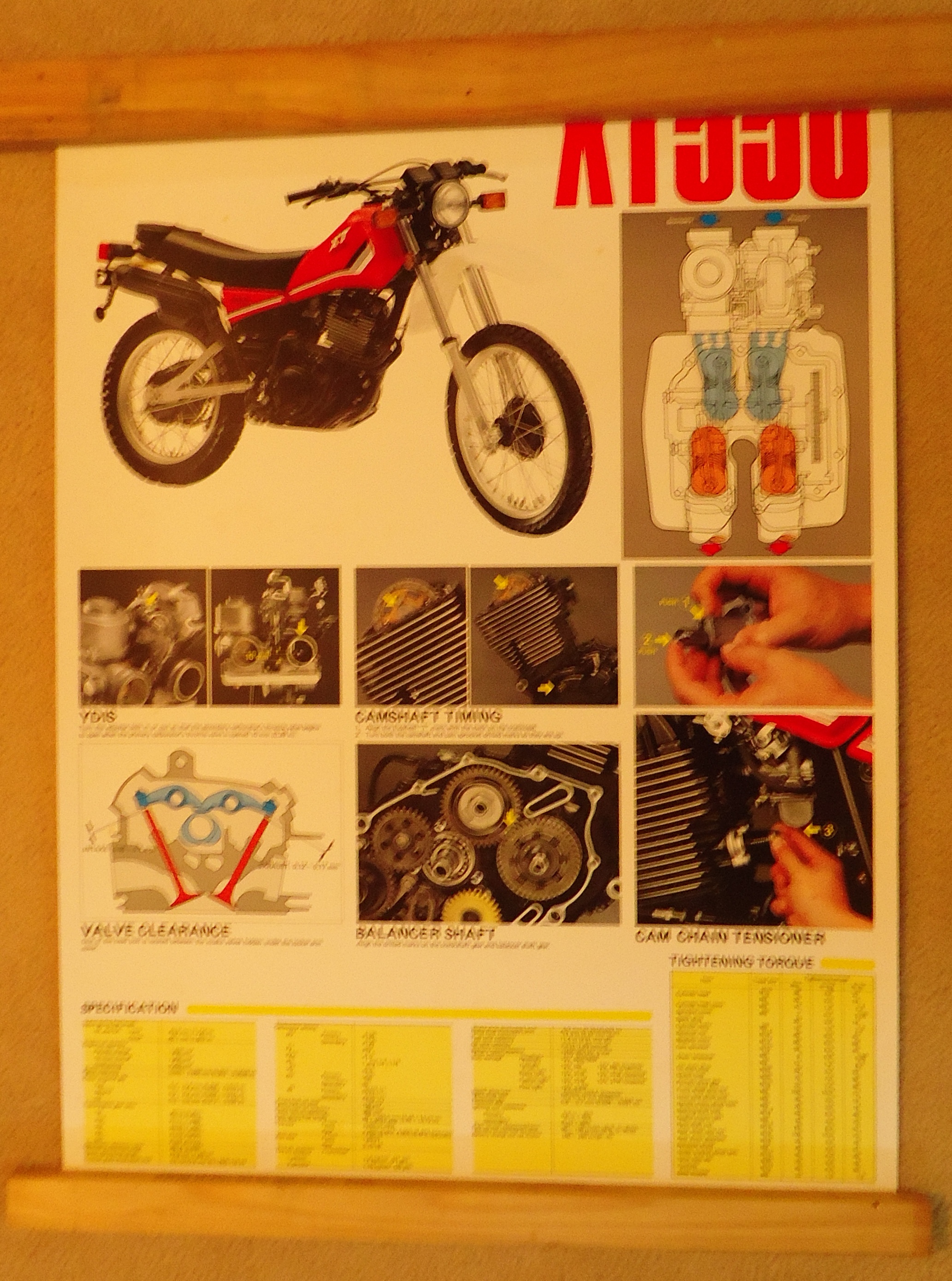 (image for) Motorcycle Poster - Yamaha XT550 Worshop Specs