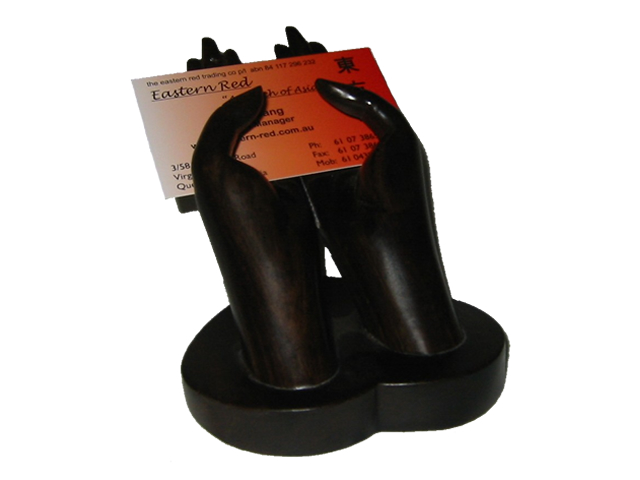 (image for) Business Card Holder - 2 Hands in stained timber