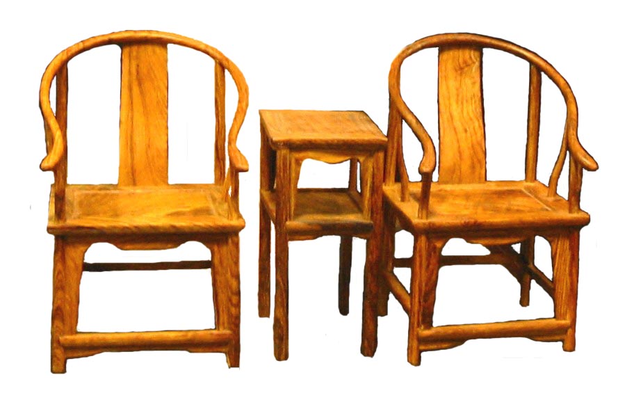 (image for) Hand Crafted miniature Chinese traditional Formal Tea Chair Set.